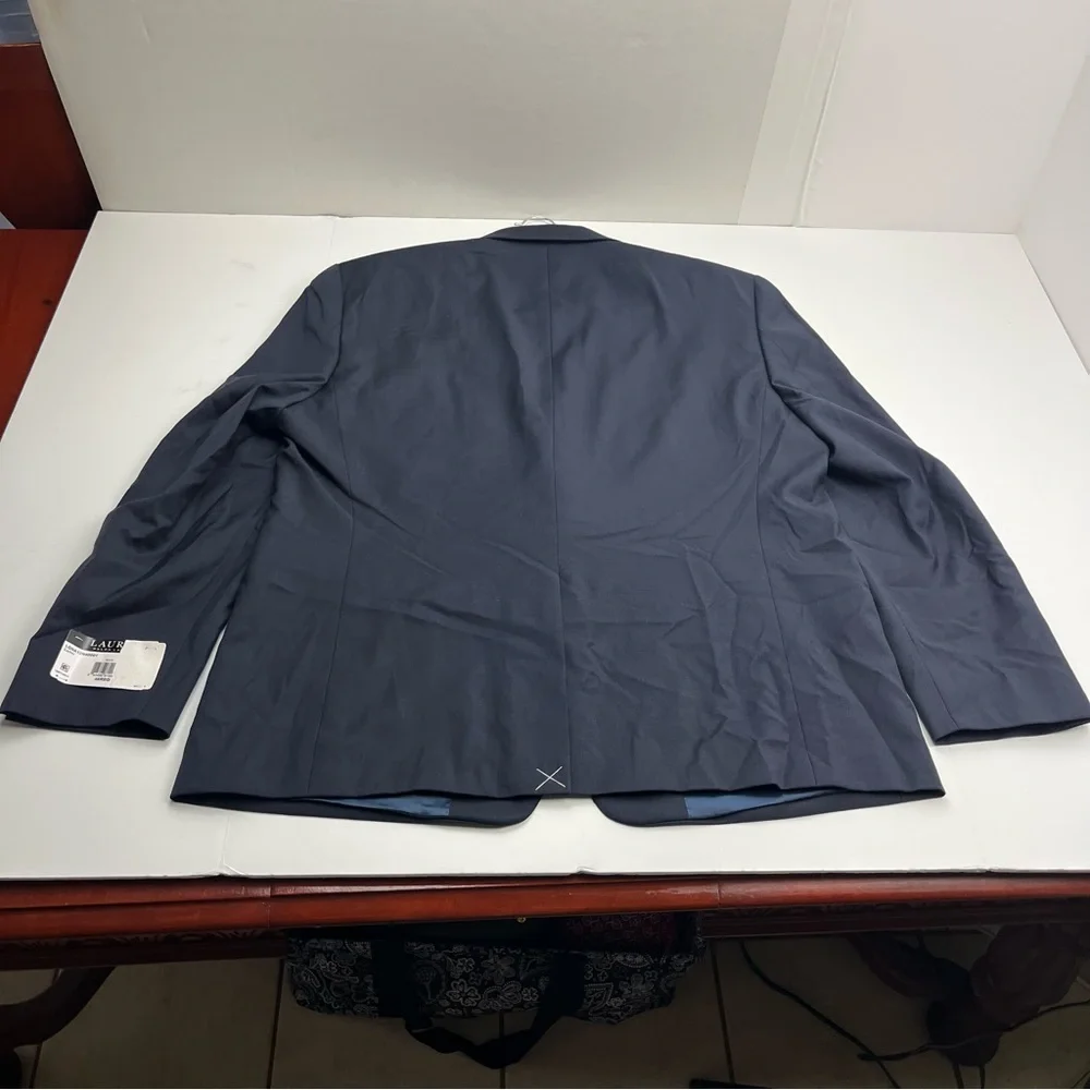 Lauren Ralph Lauren Lang Solid Navy Blue Wool-Blend Sport Coat Mens Size 46R NEW